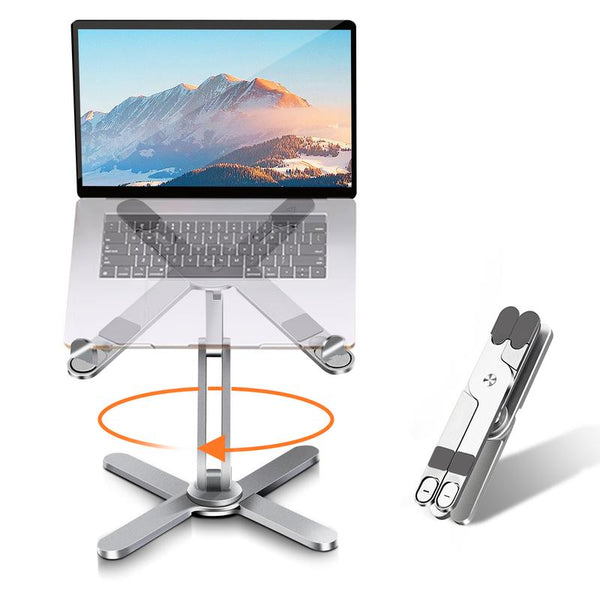 Moallia Laptop Stand with 360 Rotating Base, Fully Foldable for Easy Storage, Fits All Macbook, Laptops up to 16 Inches Computer Stand